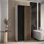 Armadio Mina ante scorrevoli | Bianco/Nero | Laminato | Maniglie metallo nero | Salvaspazio 235,2 x 120 x 60 cm