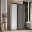 Armadio bianco Tharo con ante scorrevoli | Maniglia nera in metallo | Salvaspazio 235,2 x 130 x 45 cm | Look moderno per soggiorno