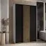 Armadio Tharo bianco/nero | 235,2 x 160 x 45 cm | Ampio spazio | Ante scorrevoli | Dettagli in metallo