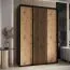 Armadio scorrevole Tharo nero e rovere | Per soggiorno o camera | 235,2 x 170 x 45 cm | Maniglie metallo | Robusto