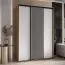 Armadio scorrevole Tharo rovere/bianco | Design moderno | Salvaspazio | Maniglie nere | 235,2 x 180 x 45 cm