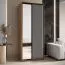 Armadio Mina ante scorrevoli bianco e rovere | anta a specchio | salvaspazio | 235,2 x 110 x 60 cm