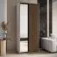 Armadio scorrevole Mina bianco e rovere | Ampio spazio | Maniglie nere | 235,2 x 110 x 60 cm
