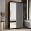 Armadio Mina bianco/nero con ante scorrevoli e specchio | Design moderno | Ampio spazio | 235,2 x 140 x 60 cm
