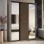 Armadio Mina scorrevole con specchio | Bianco/nero | Ampio spazio | Spazzole antipolvere | 235,2 x 170 x 60 cm