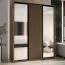 Mobiletto salvaspazio con specchi Mina | Rovere/nero | Ampia capacità | Ideale per soggiorno | 235,2 x 200 x 60 cm
