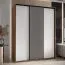 Armadio scorrevole Mina bianco e rovere | Maniglie nere | Frontale laminato 16 mm | Salvaspazio | 235,2 x 200 x 60 cm