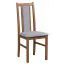 Sedia in legno massiccio di faggio | Finitura noce chiaro | Schienale e sedile imbottiti | Stile classico