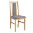 Sedia da pranzo Wenden | faggio massiccio | finitura rovere Sonoma | seduta e schienale imbottiti | tessuto grigio