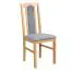 Sedia in legno massiccio effetto rovere | Seduta imbottita grigia | Schienale parzialmente imbottito | Altezza sedile 47 cm