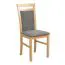 Sedia da pranzo imbottita Smilten | Tessuto grigio resistente | Legno di faggio massiccio | Altezza seduta 47 cm