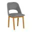 Poltrona imbottita Riga | Rovere e grigio | Altezza seduta 47 cm | Legno massiccio di faggio | Stile classico
