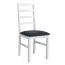 Sedia da pranzo bianca Koknese | Stile classico | Legno di faggio massiccio | Rivestimento grigio scuro | Altezza seduta 47 cm