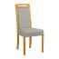 Sedia imbottita Alangis | Comfort con schiuma T-25 | Faggio massiccio rovere | Tessuto grigio resistente | Stile classico