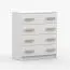 Cassettiera Smolikas 23 bianca | 4 cassetti | Maniglie legno marrone | 90 x 80 x 40 cm