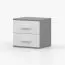 Comodino Smolikas 140 | Bianco e grigio | 2 cassetti | Maniglie in legno bianco | 50 x 55 x 40 cm