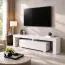 Mobile TV Zolvini | Bianco lucido | 140 x 35 x 47,5 cm | ampio ripiano ribaltabile | Push to Open | Robusto e resistente | completamente laccato