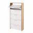 Scarpiera "Belvun" 5, color rovere Artisan/bianco opaco, 5 scomparti a ribalta, 69 x 25 x 187 cm