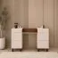 Toeletta "Claritha", color cashmere / rovere Livorno, 6 cassetti, incl. specchio