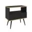 Cassettiera nera con funzione push-to-open | 1 cassetto, vano portaoggetti | Horsham 77 | 59 x 54 x 39 cm
