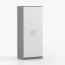 Armadio battente Smolikas 65 | Bianco e grigio | 2 ante, 5 scomparti, barra appendiabiti | 192 x 80 x 50 cm