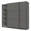 Armadio ad ante scorrevoli "Kule" 08, color grigio grafite, 10 scomparti, 210 x 217 x 62,5 cm