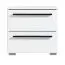 Comodino Banat 11 | Bianco lucido | 2 cassetti | Maniglie in metallo | 42,5 x 44,5 x 33,5 cm