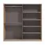 Armadio scorrevole Indika 10 | Rovere Artisan e nero | 2 scomparti | Specchio | 217,5 x 220 x 61 cm