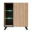 Pensile Nordkapp 01 | Rovere Hickory Jackson/Nero | Biocamino integrato | 2 luci LED | 192 x 320 x 45 cm