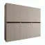 Armadio ad ante battenti "Karim" 06, color cashmere, 12 ante a battenti, 9 scomparti, 3 barre appendiabiti, Sistema "Soft-Close", 270 x 52 x 203 cm