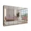 Armadio con ante a specchio "Zainab" 16, nero, maniglie: cashmere, 4 scomparti, 4 barre appendiabiti, Sistema "Soft-Close", 300 x 52 x 202 cm