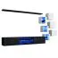 Pensile moderno push-to-open Volleberg 06 | Nero/Bianco | LED blu | 140 x 260 x 40 cm