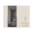 Grande armadio con due ante a specchio Neiafu 23, colore: cashmere, due cassetti, sistema Soft-Close, dimensioni: 224 x 272 x 56 cm, tre aste appendiabiti