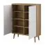 Cassettiera Maryhill 08 | Rovere Riviera e Bianco | 134 x 107 x 40 cm | 4 ante e 8 scomparti