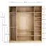 Armadio a soffietto 2 ante | Beige/Rovere | LED con sensore movimento | Soft-close | 200 x 60 x 225 cm | Maniglie metallo