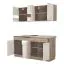 Cucina "Kolubara" 01, grigio rovere / bianco, maniglie: argento, 1 pensile, 1 cassetto, lunghezza 160 cm