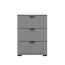 Comodino Pecini 11 | Grigio grafite | 3 cassetti | Maniglie e gambe nere | 63 x 45 x 40 cm