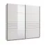 Armadio ad ante scorrevoli "Petrovac" 07, bianco opaco, 1 anta a specchio, 2 ripiani, 2 barre appendiabiti, bordi in ABS, 220 x 61 x 217,5 cm