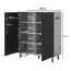 Cassettiera nera 4 ante Zapopan 92 | Push-to-open | 8 scomparti | Metallo | 112 x 100 x 40 cm | Per ingresso