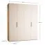 Armadio ribalta beige | 3 cassetti | 1 asta appendiabiti | 8 scomparti | LED sensore | Soft-close | 203 x 60 x 240 cm