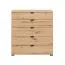 Cassettiera Pecini 05 | Rovere Artisan | 5 cassetti | Maniglie e gambe nere | 95 x 90 x 40 cm