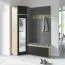 Armadio angolare Zapopan 57 | Rovere Artisan e nero | 1 anta a specchio | Sistema push to open | 225 x 70 x 70 cm