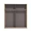 Armadio ad ante scorrevoli "Petrovac" 05, color rovere Artisan, 1 anta a specchio, 2 scomparti, 2 barre appendiabiti, bordi in ABS, 195 x 61 x 217,5 cm