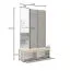 Appendiabiti ingresso 202 x 120 x 34 cm | Rovere Artisan e grigio grafite | 2 ante, 2 scomparti, specchio, 5 ganci