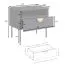 Set 2 Comodini "Amfipoli" 09 | Nero texture legno | 1 vano a giorno, 1 cassetto | Soft-Close | 45,5 x 50 x 43,5 cm