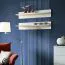 Pensile moderno con camino Hompland 109 | Bianco lucido | 170 x 260 x 40 cm | Ampio spazio contenitivo
