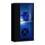 Pensile a muro Volleberg 109 | 6 ante push-to-open | Rovere Wotan/nero | 80x150x25 cm | LED blu