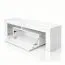 Mobile TV Zolvini | Bianco lucido | 140 x 35 x 47,5 cm | ampio ripiano ribaltabile | Push to Open | Robusto e resistente | completamente laccato