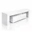 Mobile TV Zolvini | Bianco lucido | 140 x 35 x 47,5 cm | ampio ripiano ribaltabile | Push to Open | Robusto e resistente | completamente laccato