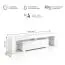 Mobile TV Zolvini | Bianco lucido | 140 x 35 x 47,5 cm | ampio ripiano ribaltabile | Push to Open | Robusto e resistente | completamente laccato